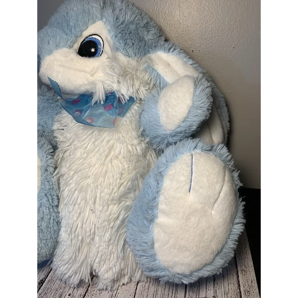 Dan dee Blue Easter Bunny Rabbit Stuffed Plush White Easter‎ Egg Bow 14